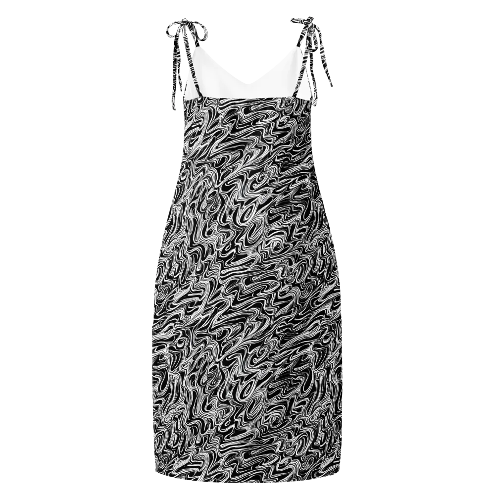 White Noise Waves on Slip Dress — Back