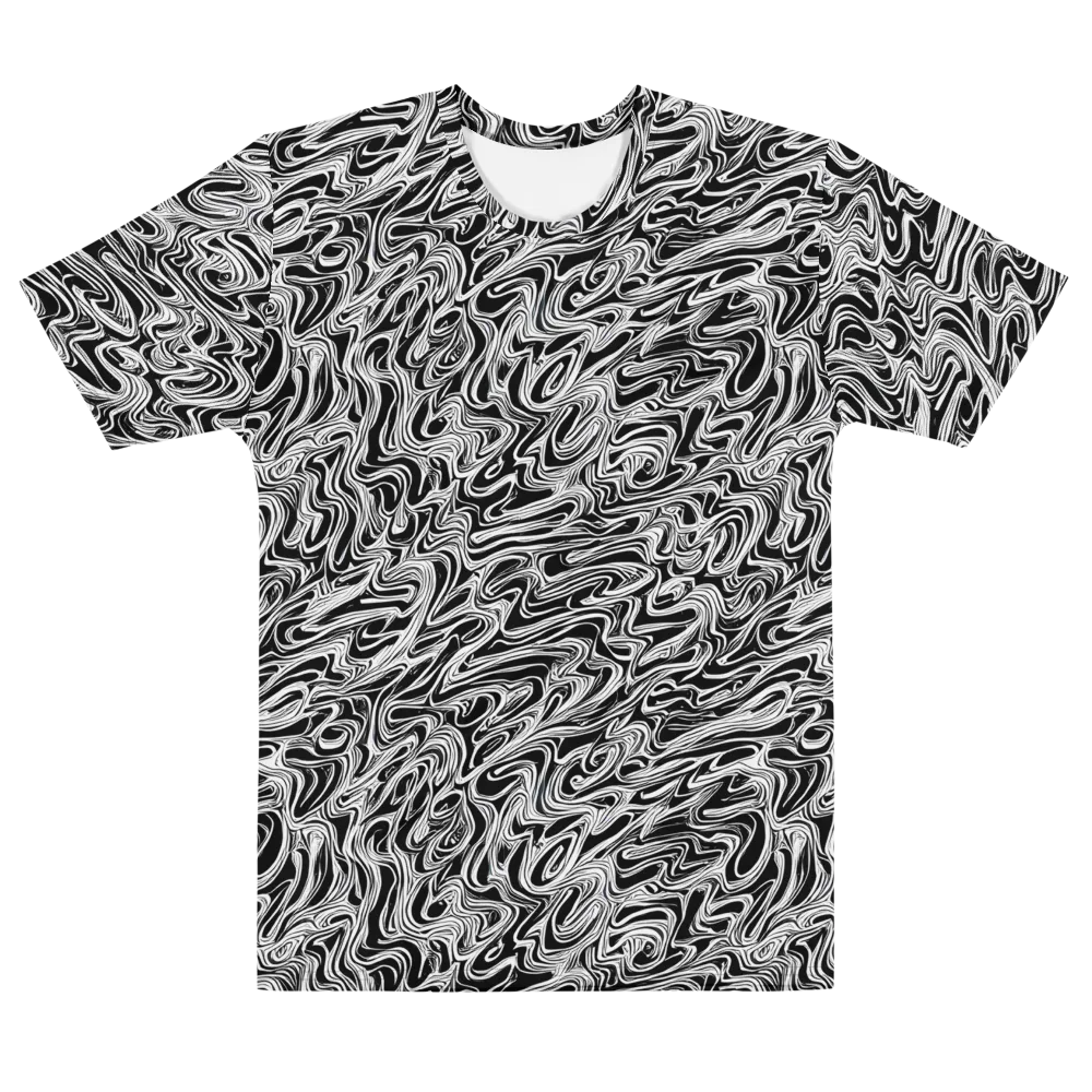 White Noise Waves on Men's Cotton Crew Neck T-Shirt — Front