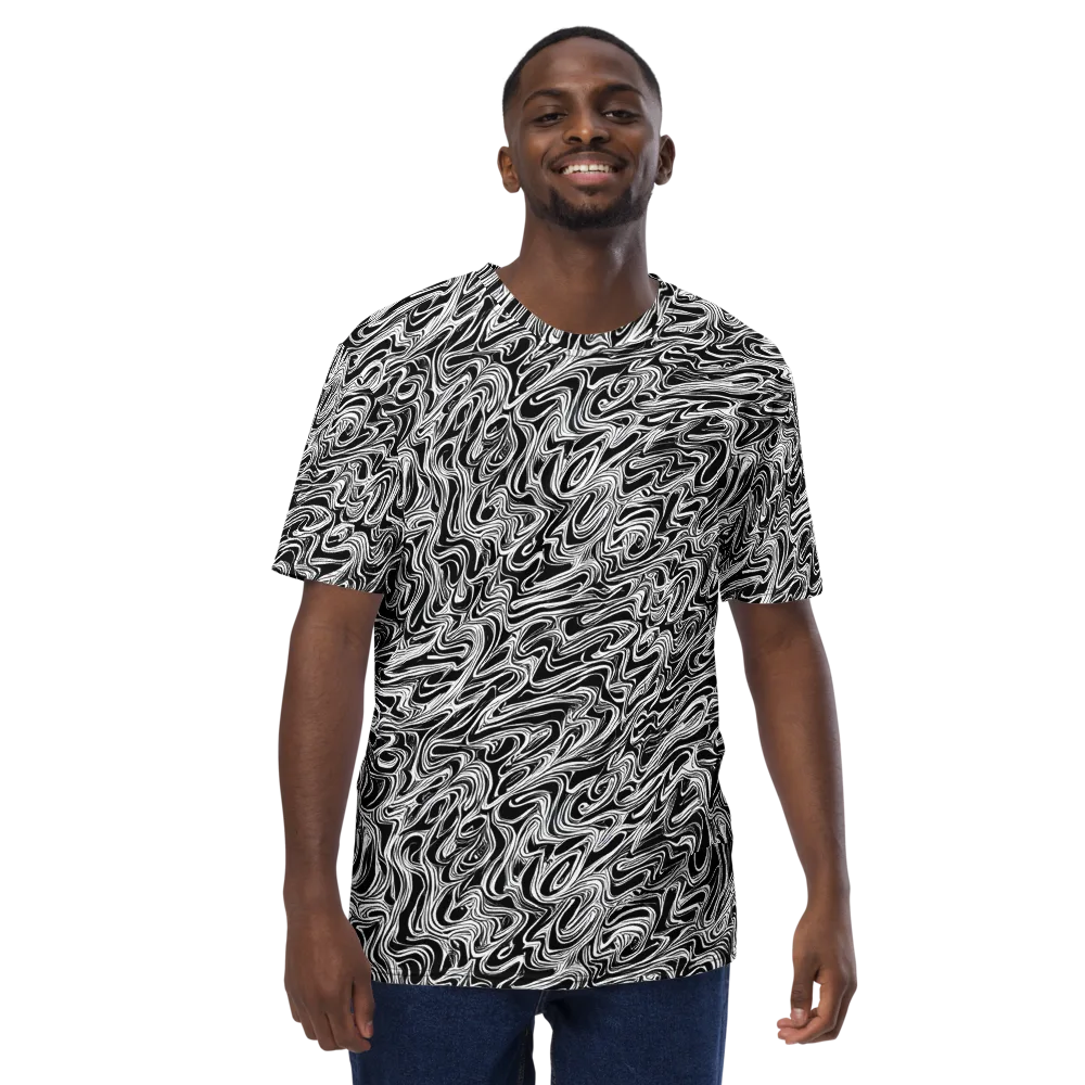 White Noise Waves on Men's Crew Neck T-Shirt — Front