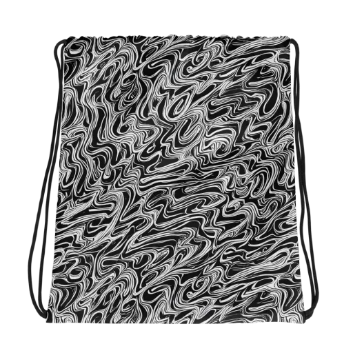 White Noise Waves on a Drawstring Bag