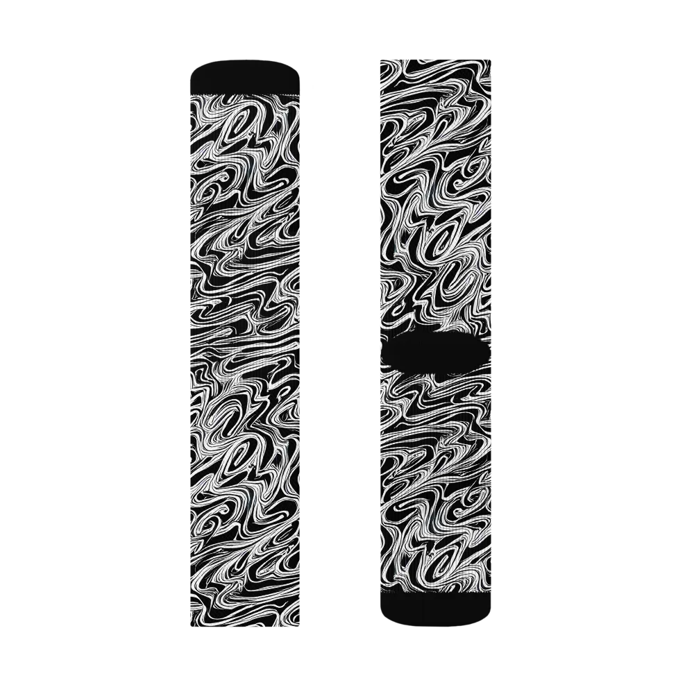 White Noise Waves on Socks — Left Sock