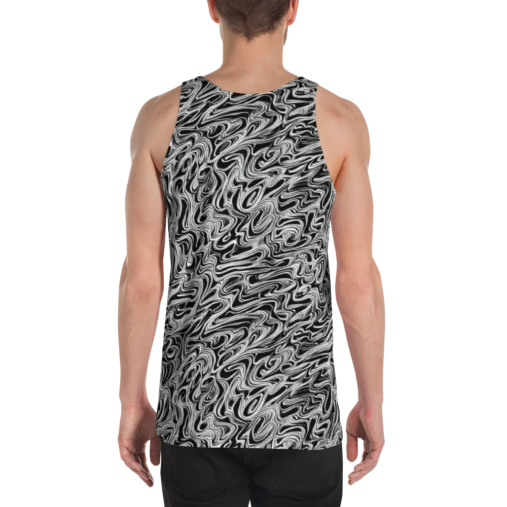 White Noise Waves on Men's Tank Top — Back