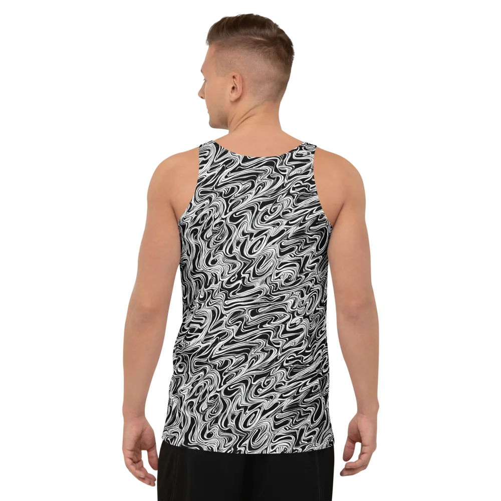 White Noise Waves on Men's Tank Top — Back