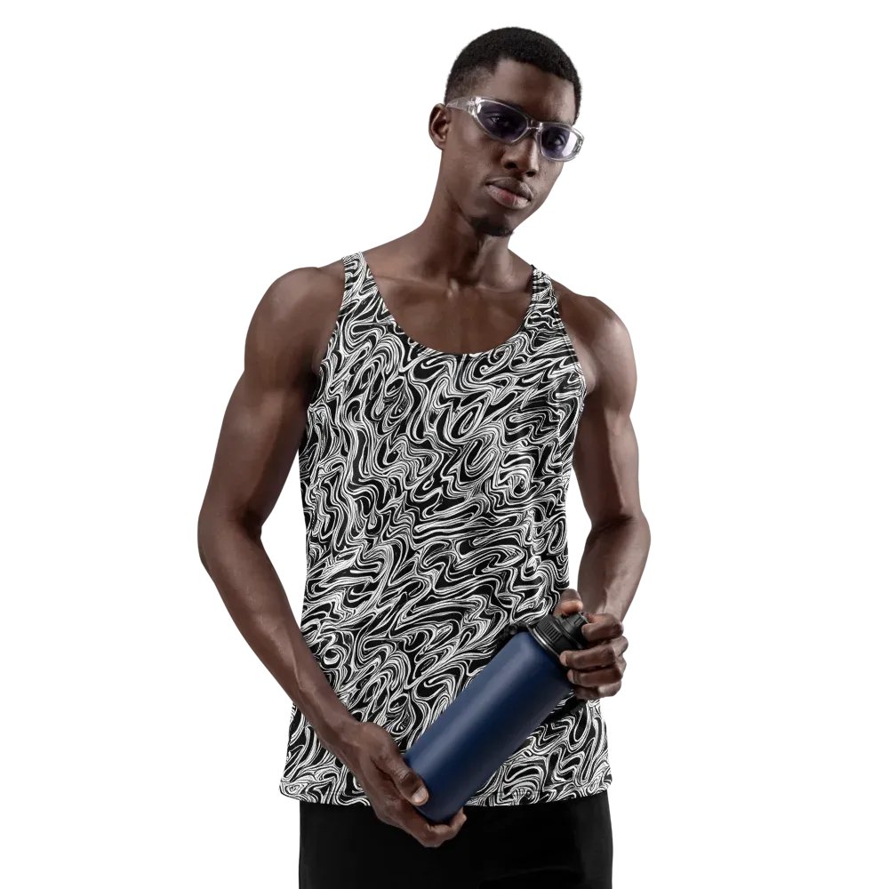 White Noise Waves on Men's Tank Top — Front