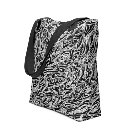 White Noise Waves on a Tote Bag