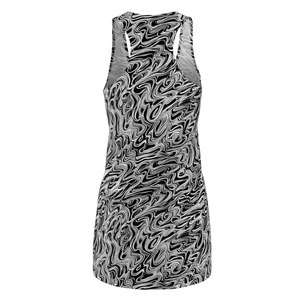 White Noise Waves on Racerback Dress — Back