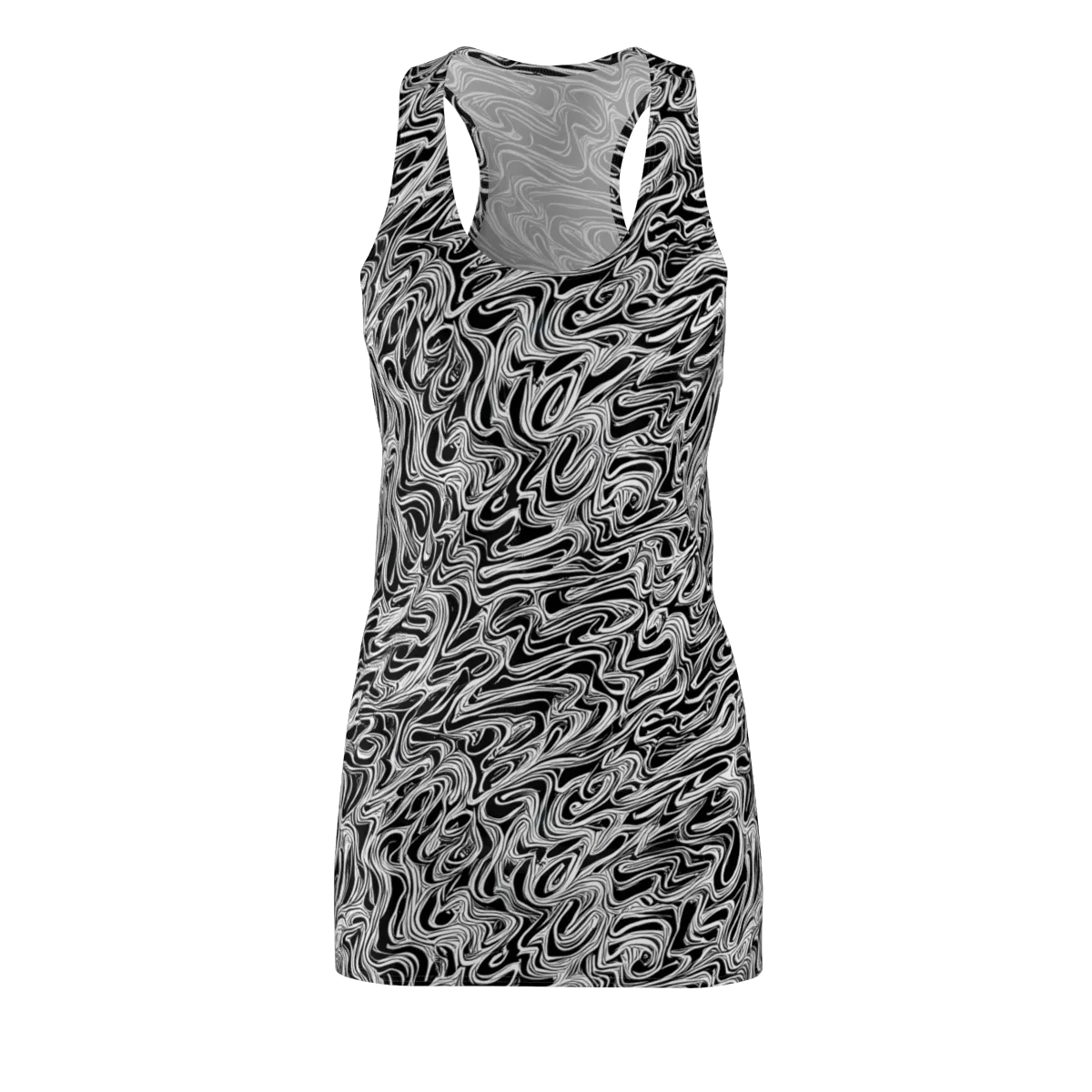 White Noise Waves on Racerback Dress — Front