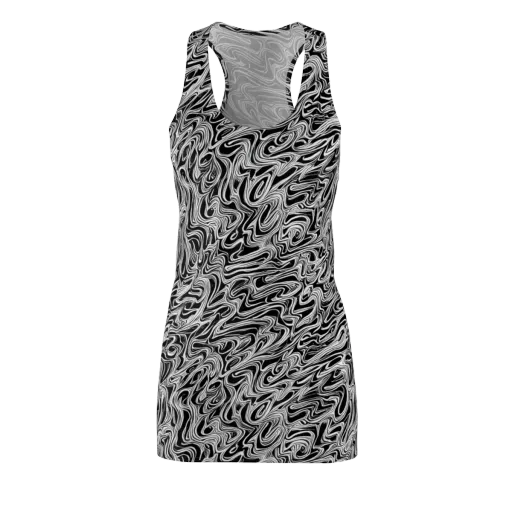 White Noise Waves on a Racerback Dress