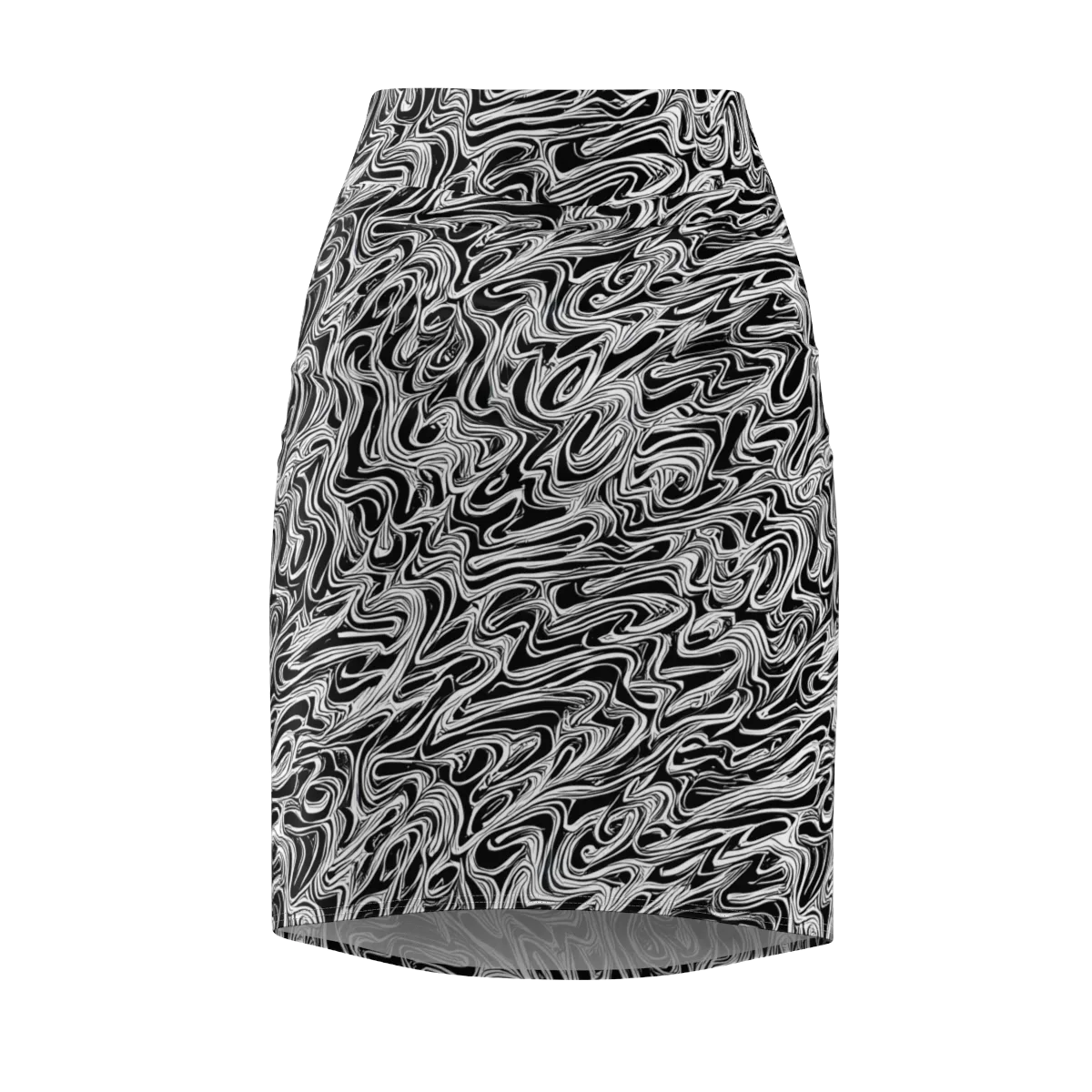 White Noise Waves on Pencil Skirt — Front