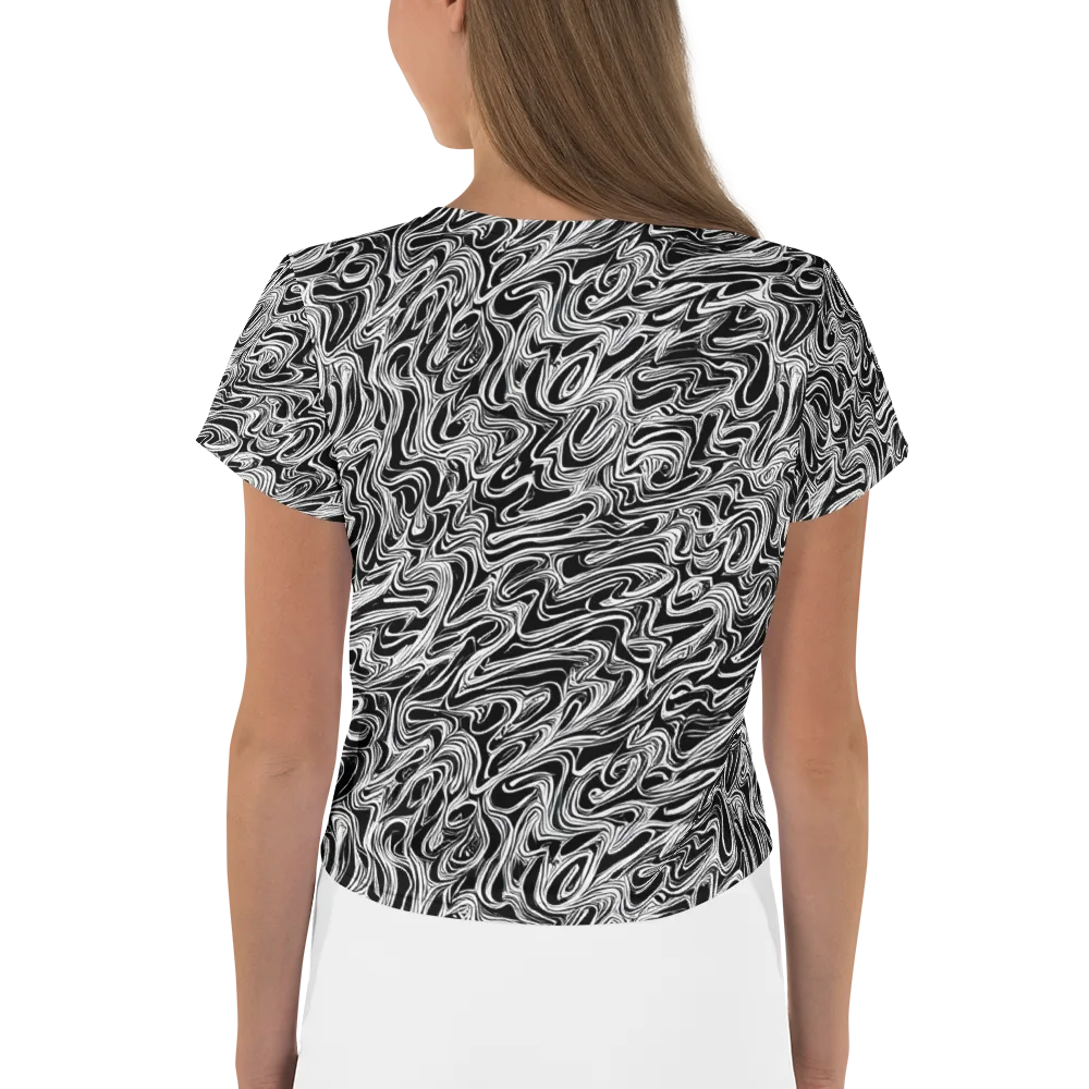 White Noise Waves on Crop Tee — Back