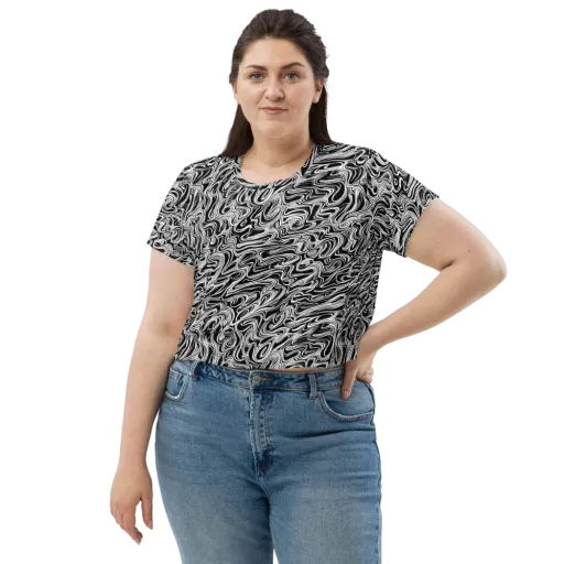White Noise Waves on a Crop Tee