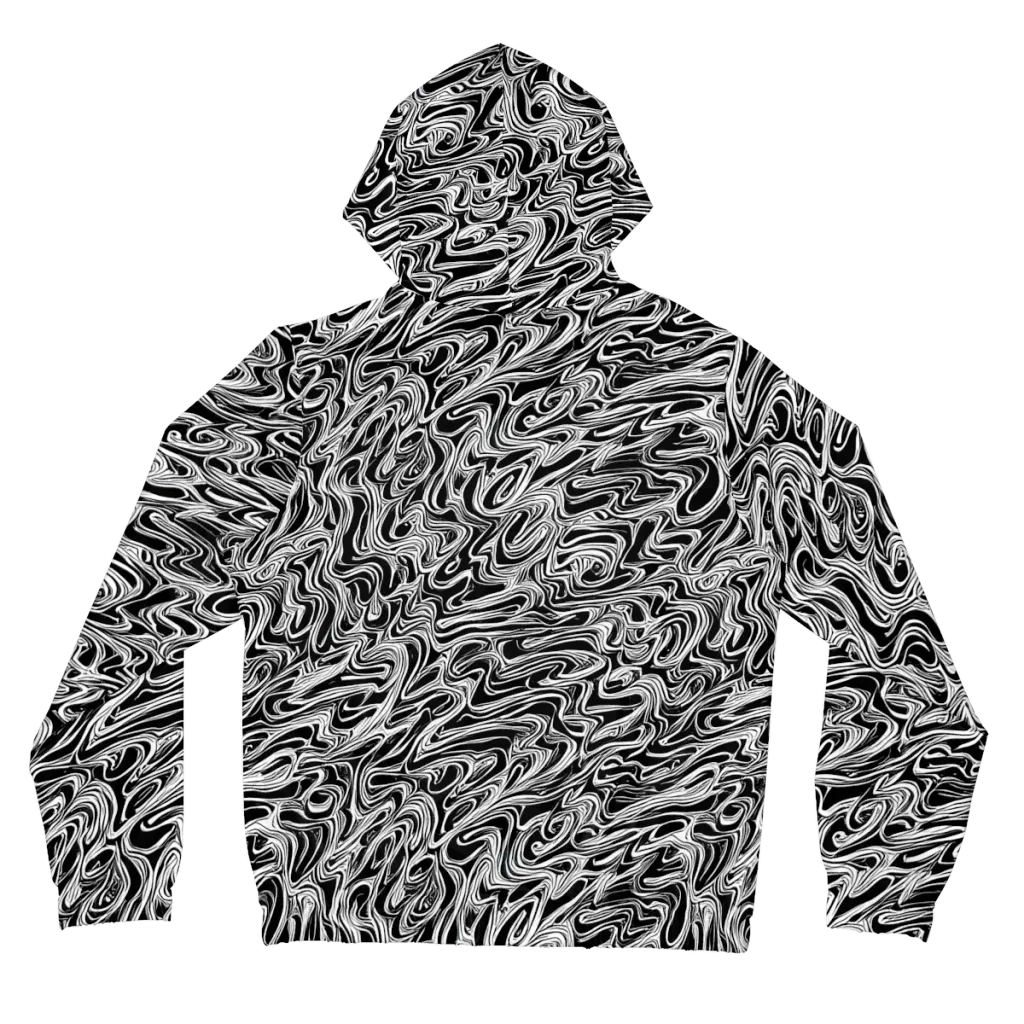 White Noise Waves on Women's Full-Zip Hoodie — Back