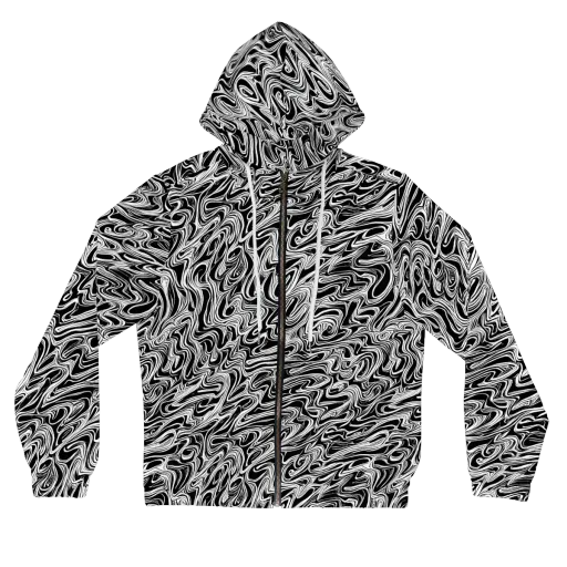 White Noise Waves on a Women's Full-Zip Hoodie