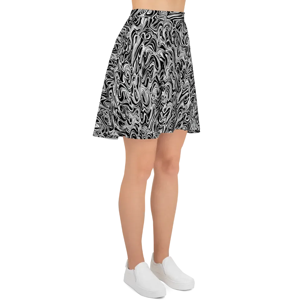 White Noise Waves on Skater Skirt — Right
