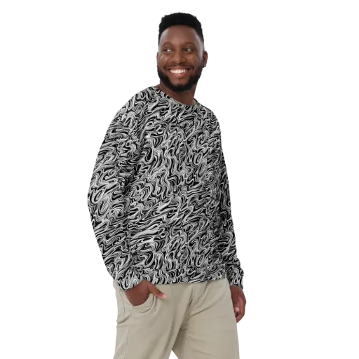 White Noise Waves on a Sweatshirt