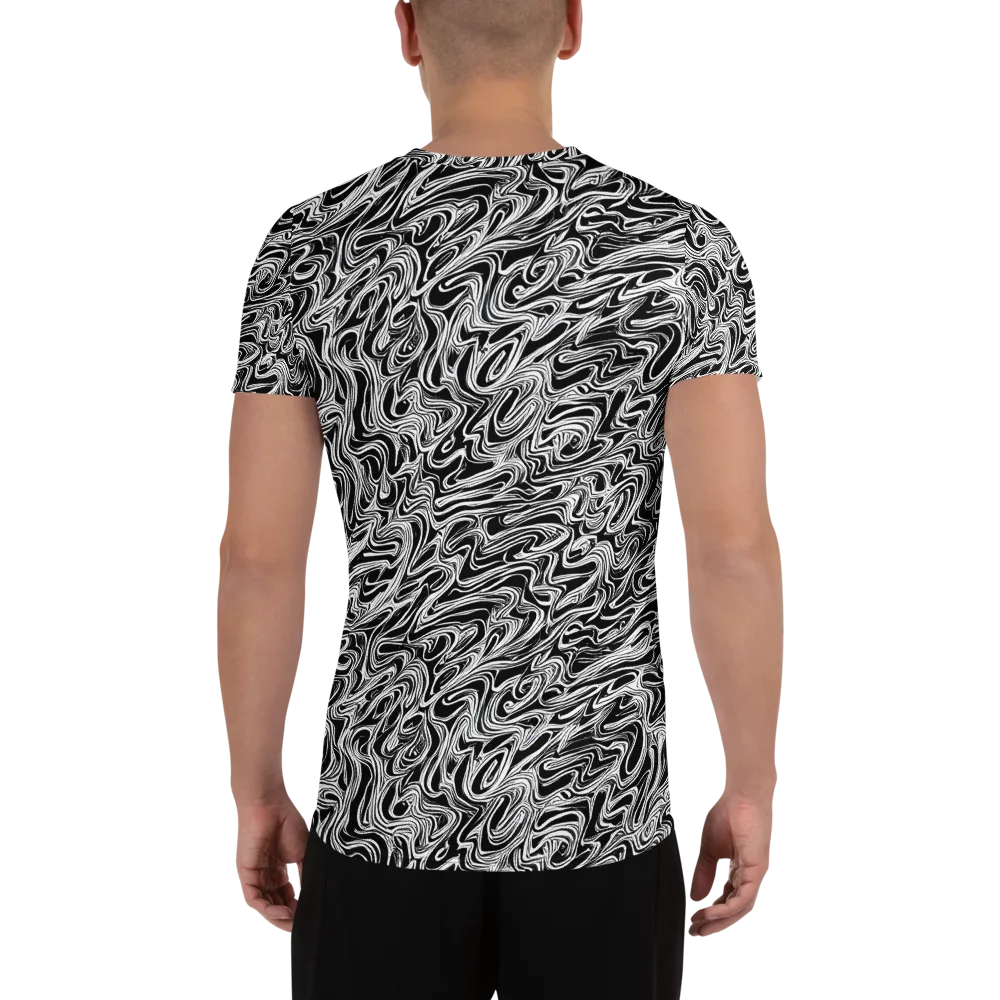 White Noise Waves on Men's Athletic T-Shirt — Back