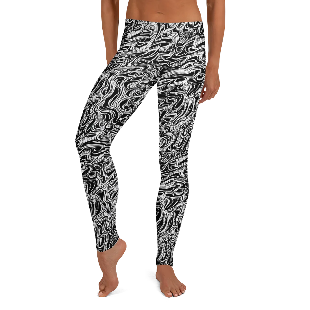 White Noise Waves on Leggings — Front