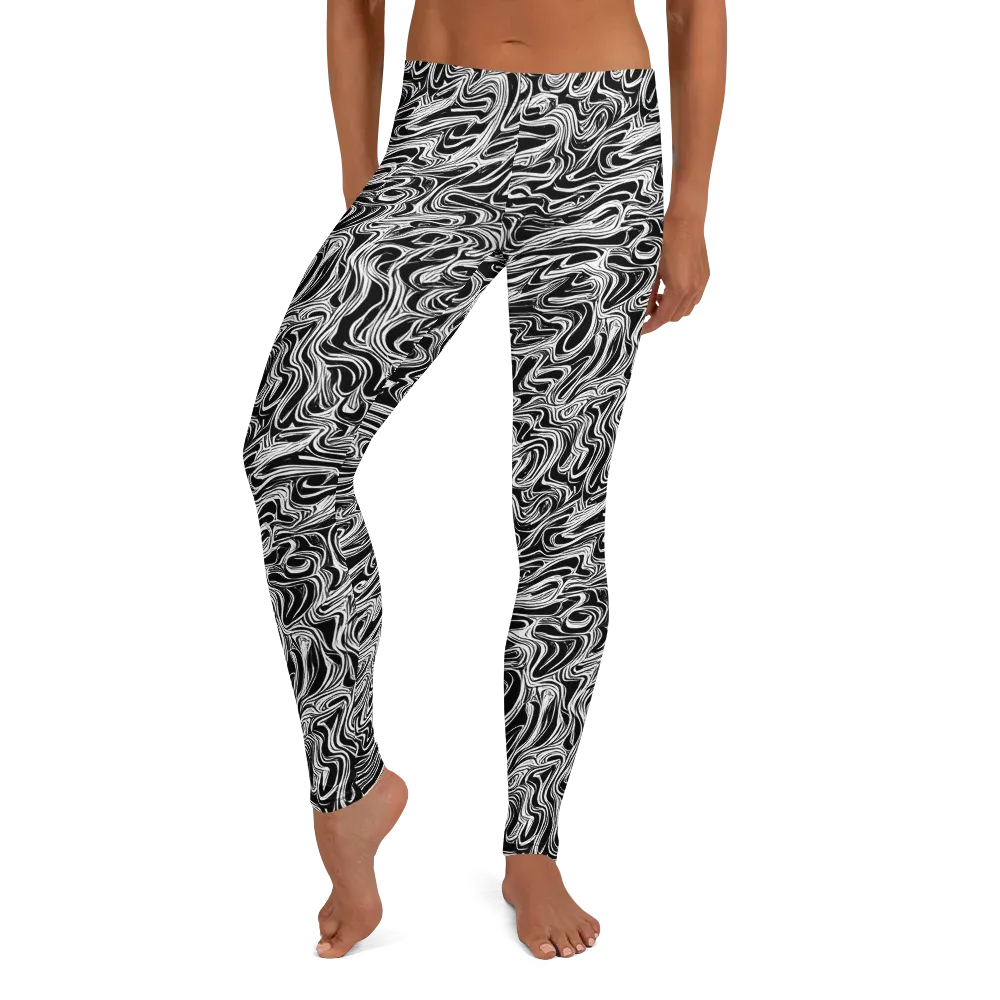 White Noise Waves on Leggings — Front
