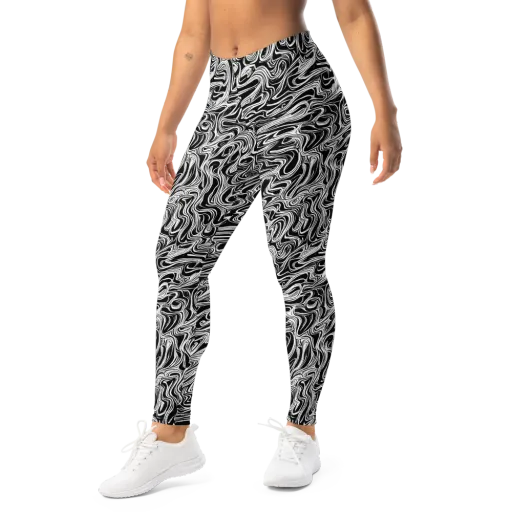 White Noise Waves on a Leggings