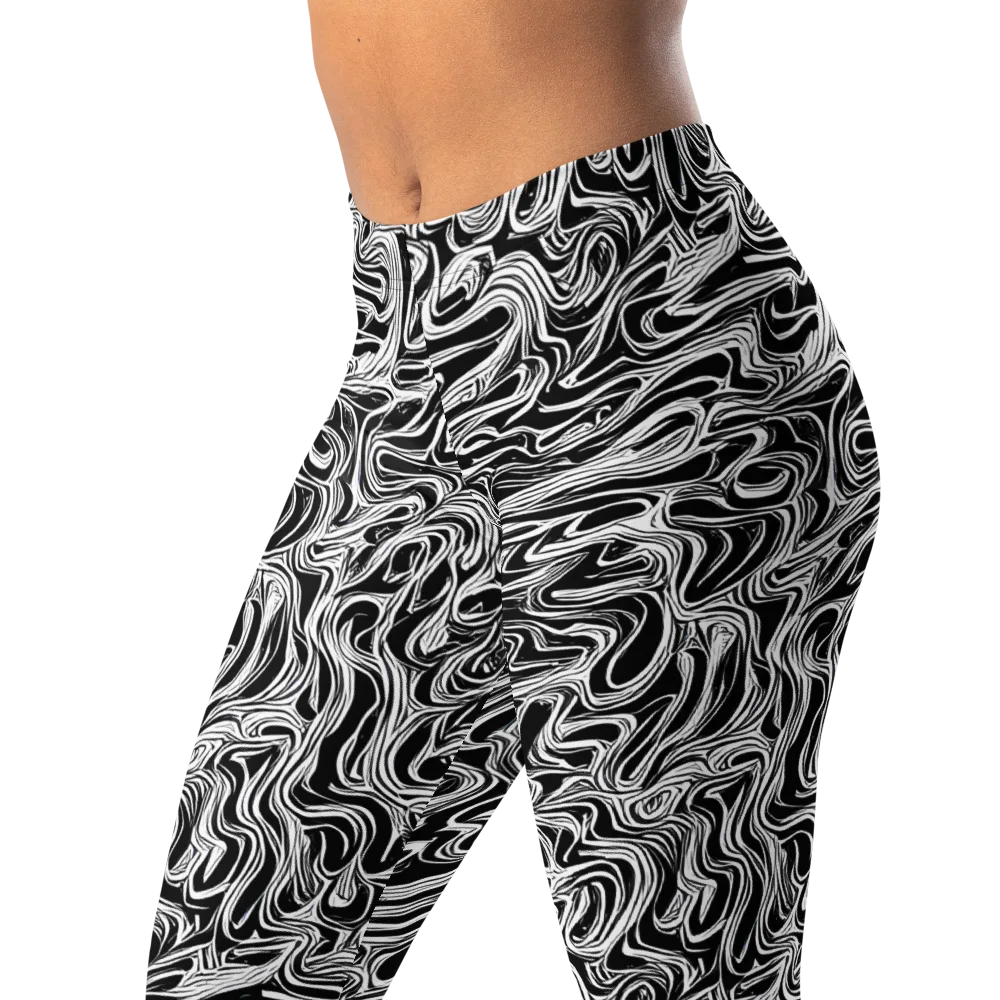 White Noise Waves on Leggings — Left Front