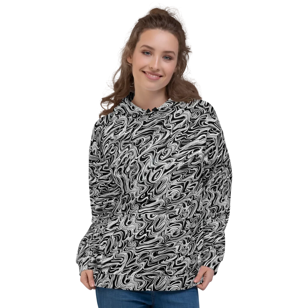 White Noise Waves on Hoodie — Front