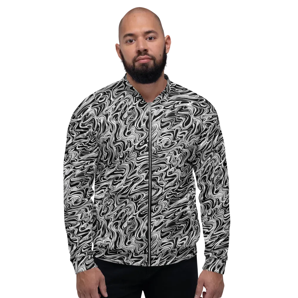 White Noise Waves on Bomber Jacket — Front