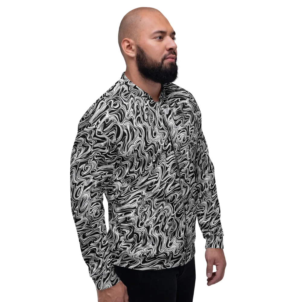 White Noise Waves on Bomber Jacket — Right