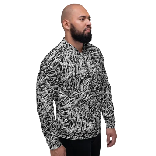 White Noise Waves on a Bomber Jacket