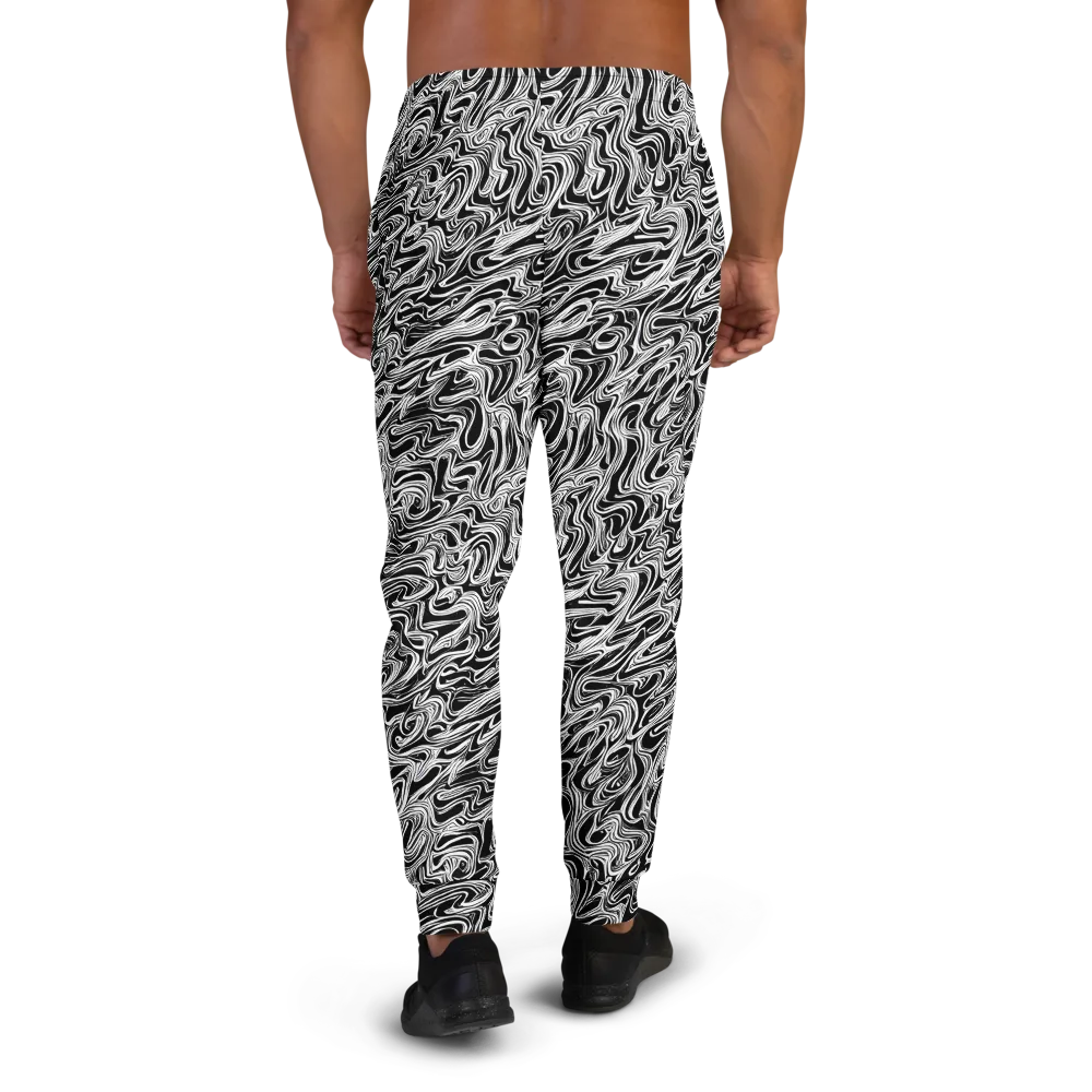 White Noise Waves on Men's Joggers — Back