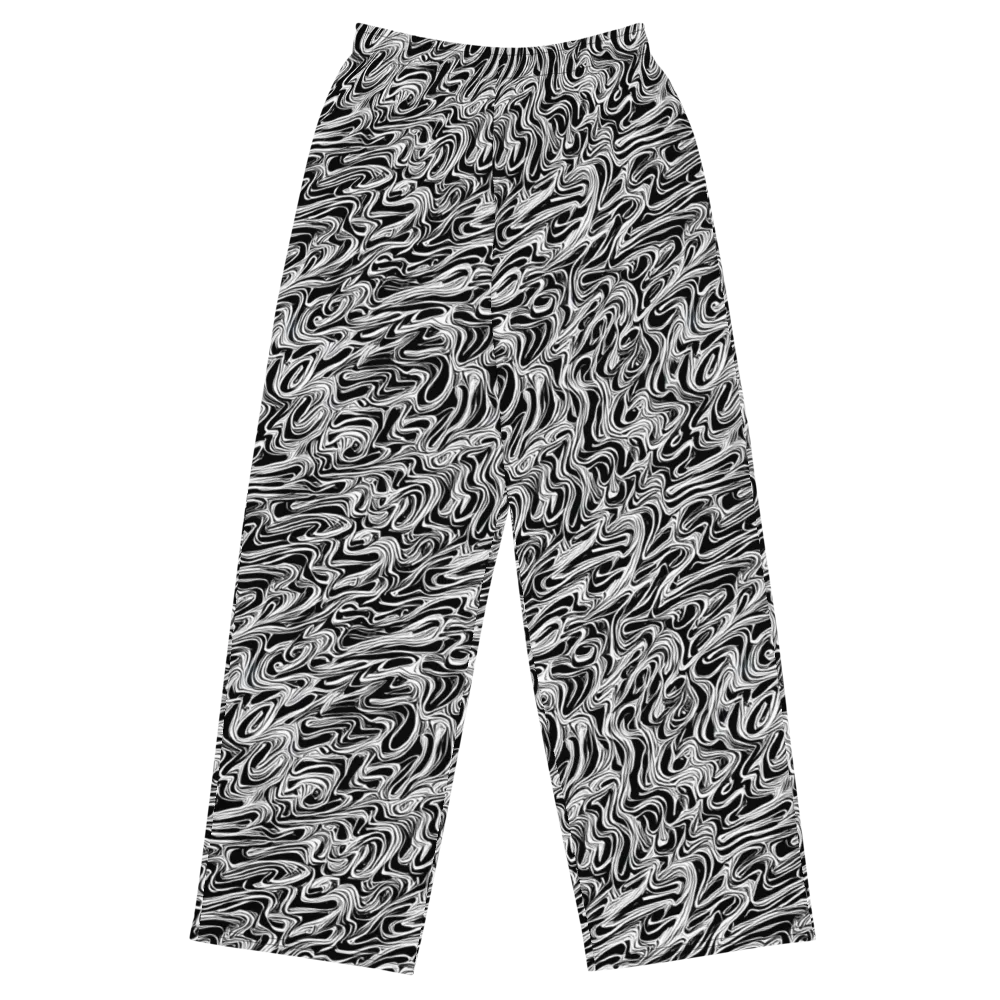 White Noise Waves on Wide-Leg Pants — Front