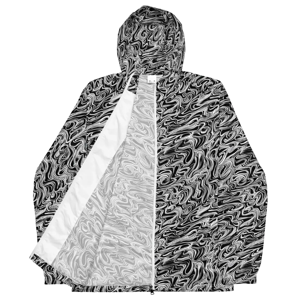 White Noise Waves on Men's Windbreaker — Front