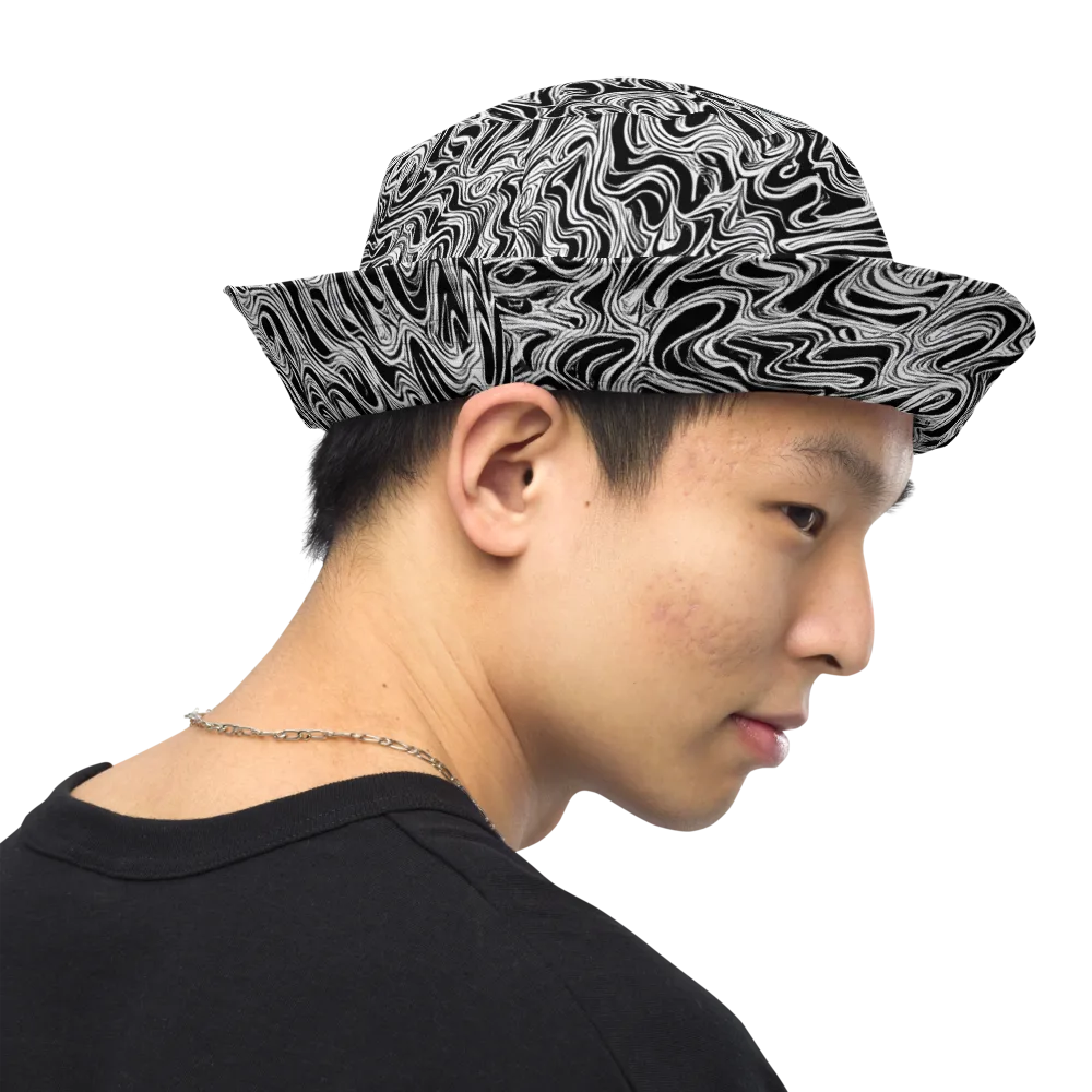 White Noise Waves on Reversible Bucket Hat — Right Outside