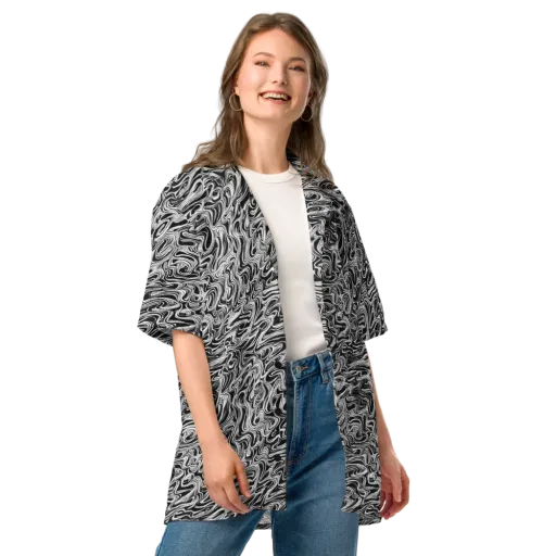 White Noise Waves on a Button Shirt