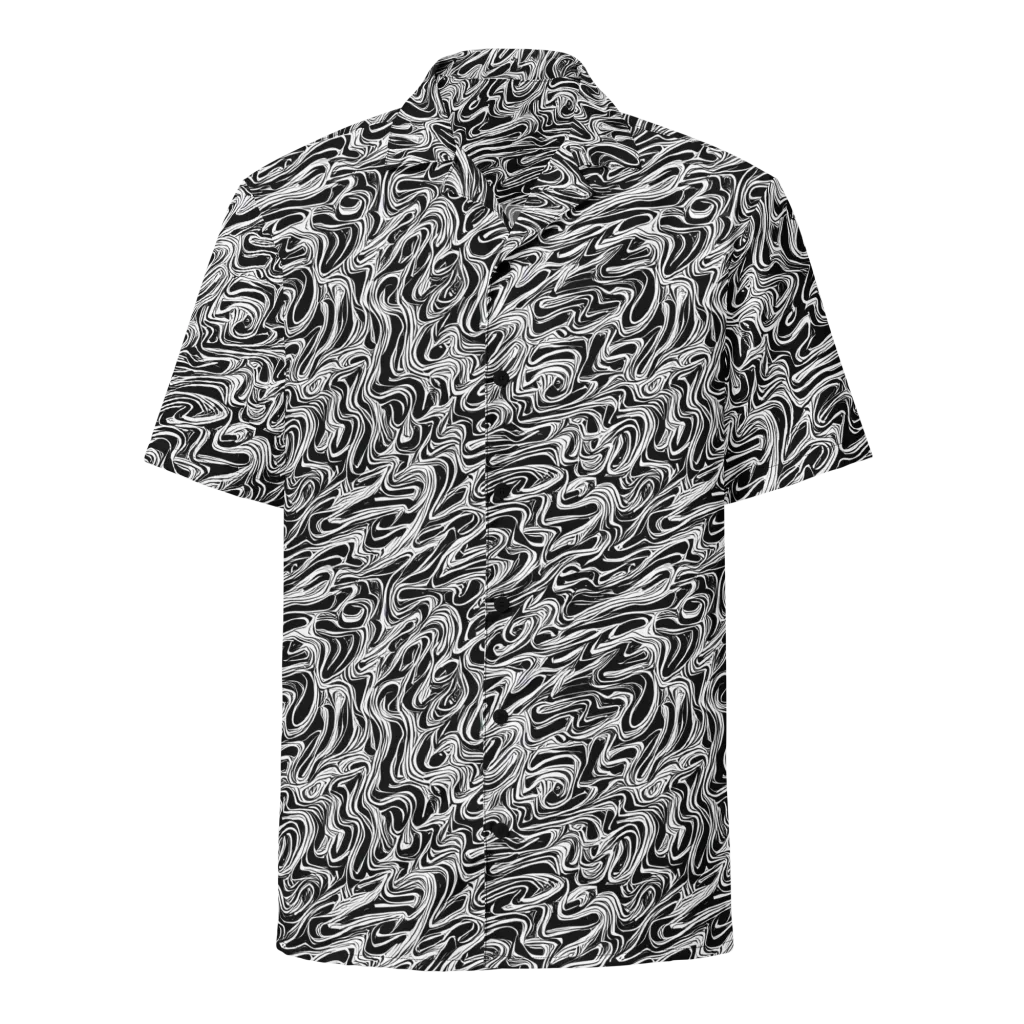 White Noise Waves on Button Shirt — Front