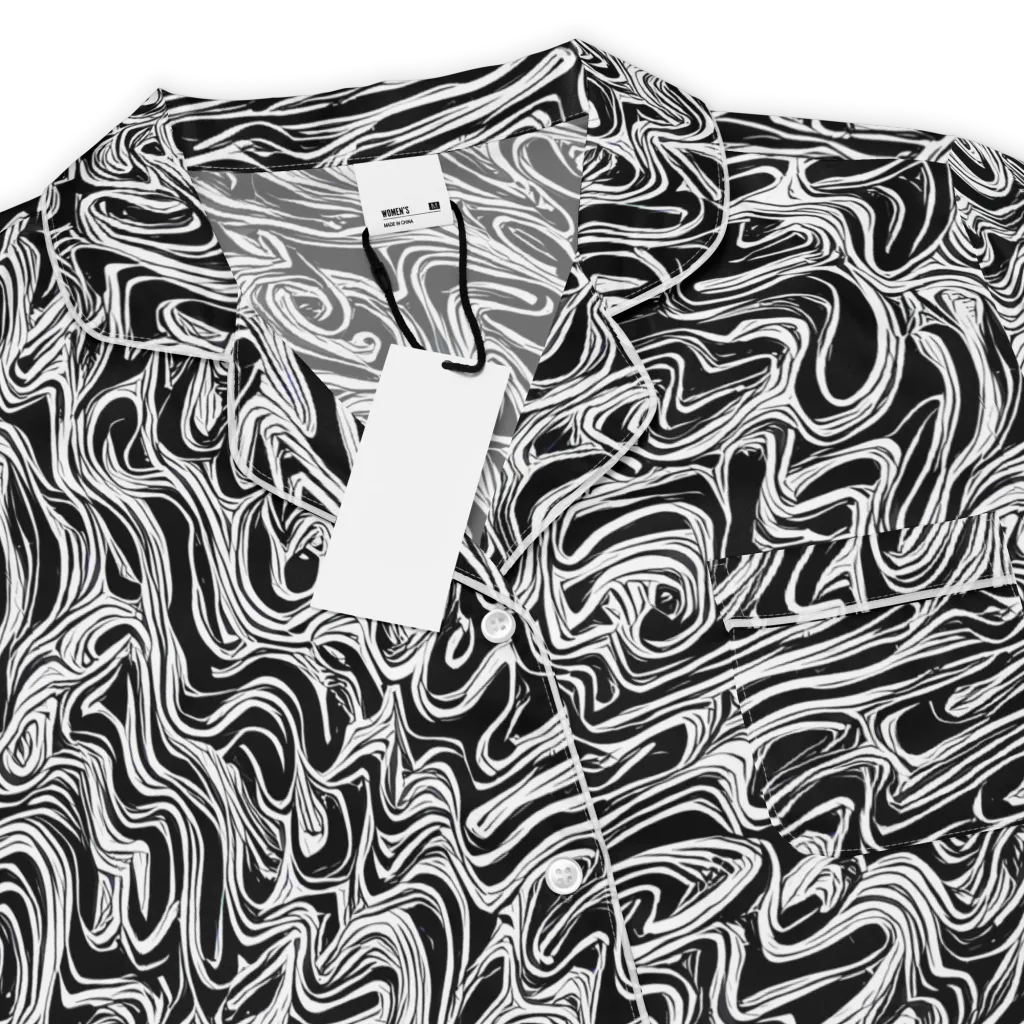 White Noise Waves on Women's Short Sleeve Pajama Top — Product details