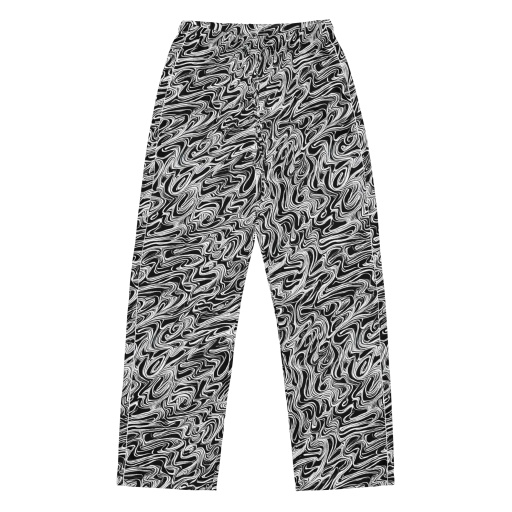 White Noise Waves on Women's Pajama Pants — Front