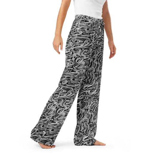 White Noise Waves on a Women's Pajama Pants