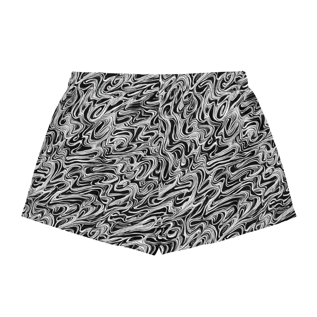 White Noise Waves on Women's Pajama Shorts — Back