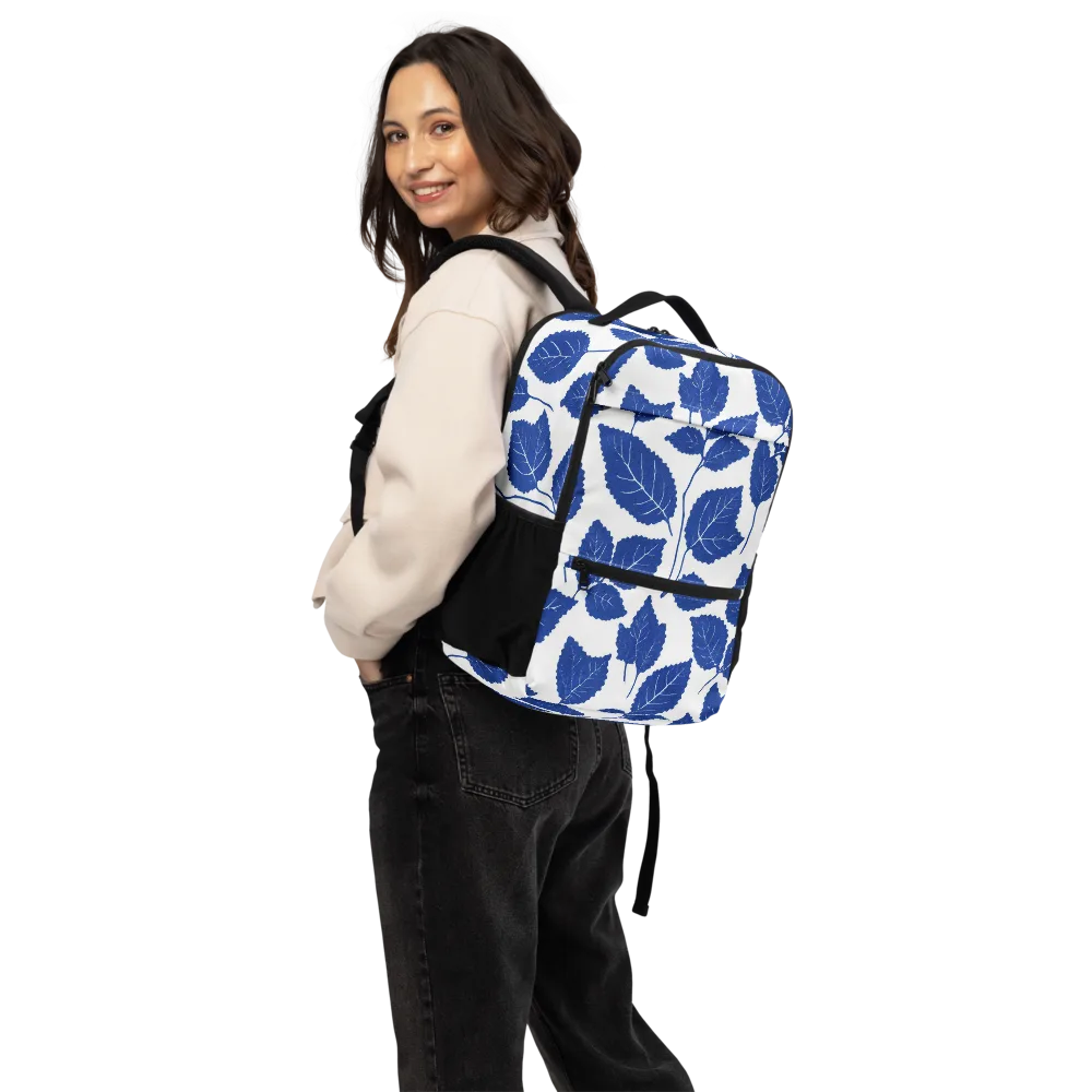 Indigo Leaves on Utility Backpack — Back