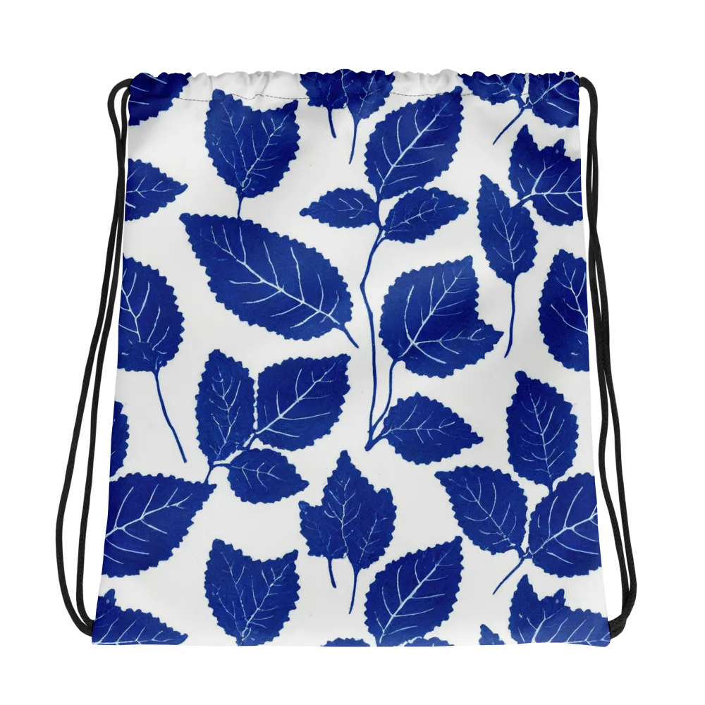 Indigo Leaves on Drawstring Bag — Photo