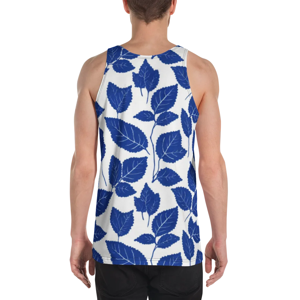 Indigo Leaves on Men's Tank Top — Back