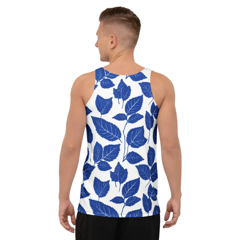 Indigo Leaves on Men's Tank Top — Back