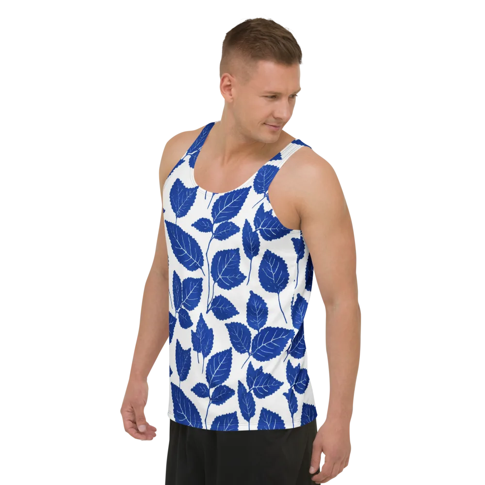 Indigo Leaves on Men's Tank Top — Left Front