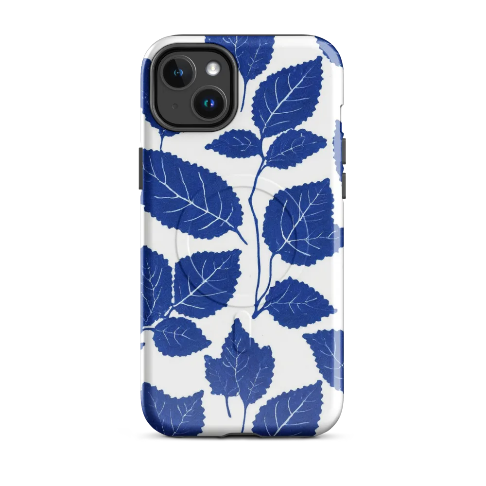 Indigo Leaves on MagSafe Tough Case for iPhone® — Front