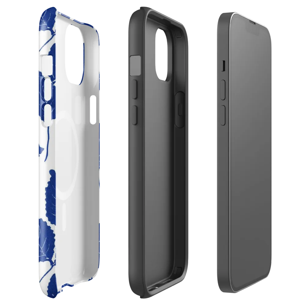 Indigo Leaves on MagSafe Tough Case for iPhone® — Front