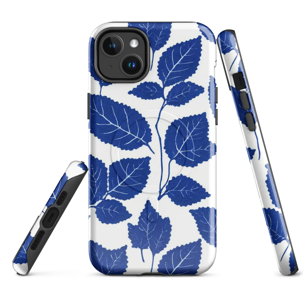 Indigo Leaves on MagSafe Tough Case for iPhone® — Front