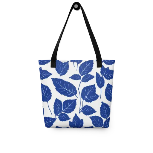 Indigo Leaves on a Tote Bag