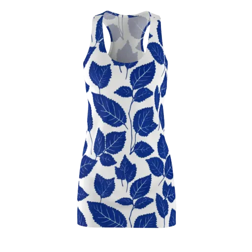 Indigo Leaves on a Racerback Dress