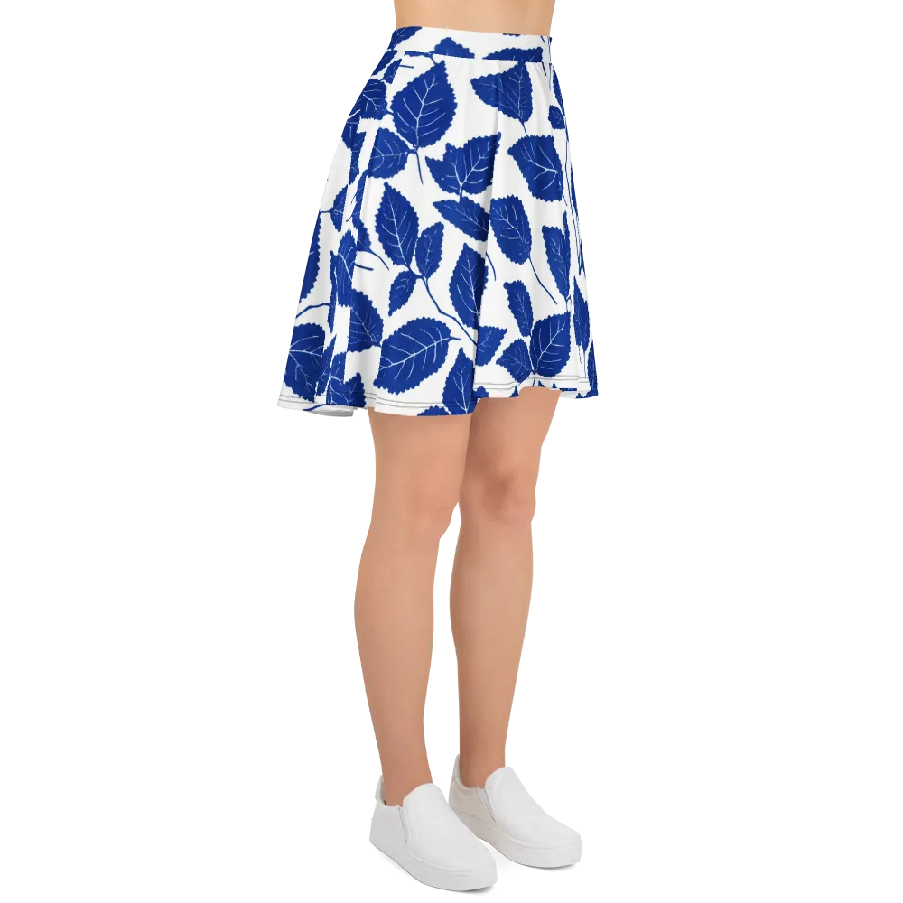 Indigo Leaves on Skater Skirt — Right