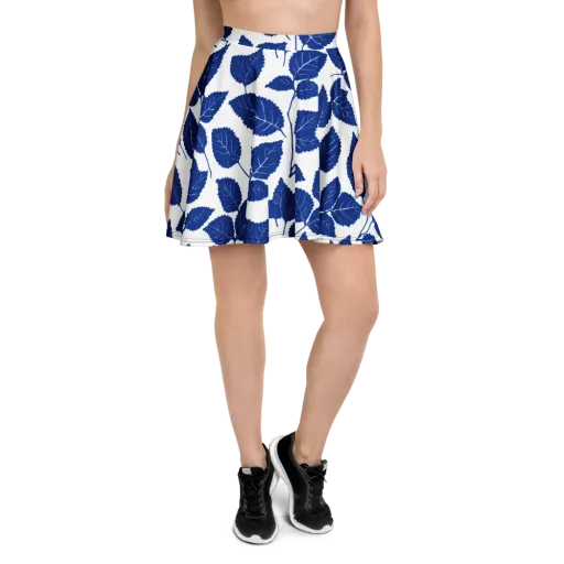 Indigo Leaves on a Skater Skirt
